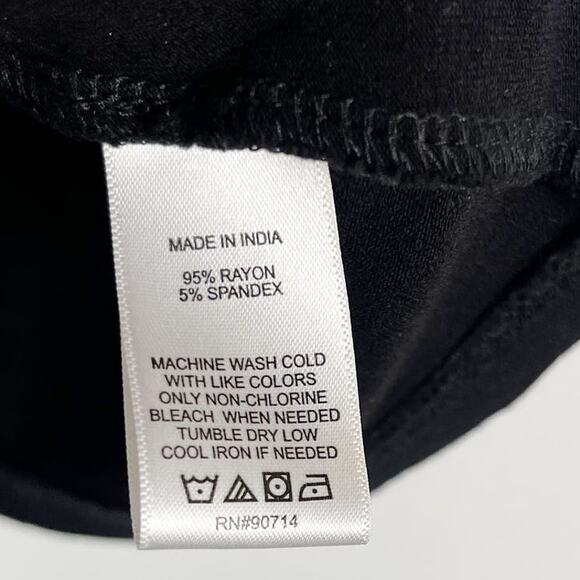 CeCe Womens Medium M Black Knot Short Sleeve Scoop Neck Blouse Top Stretch - Picture 6 of 6